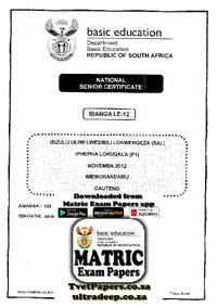 NSC 2012 IsiZulu SAL P1 Nov 2012 Memo Gauteng.pdf